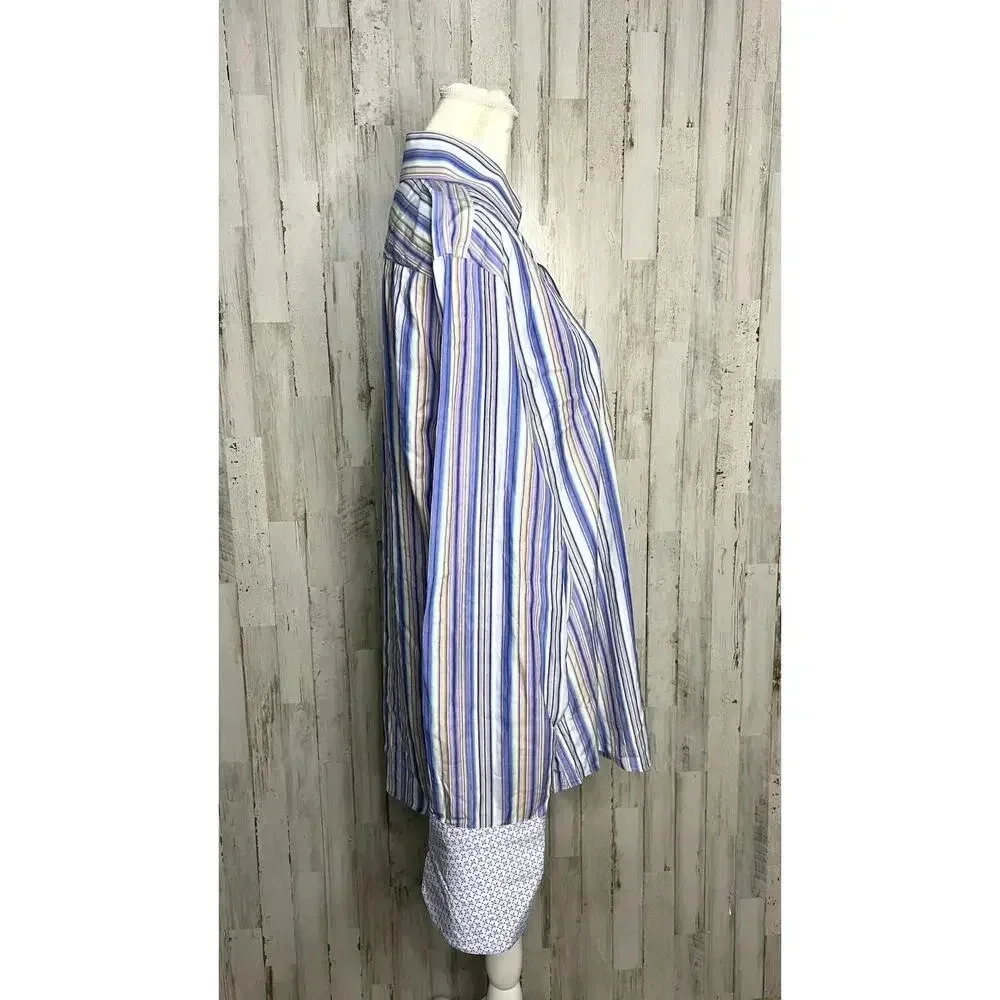 Banana Republic Men's‎ Size Large 16-16.5 Multicolored Striped Button-Down Shirt